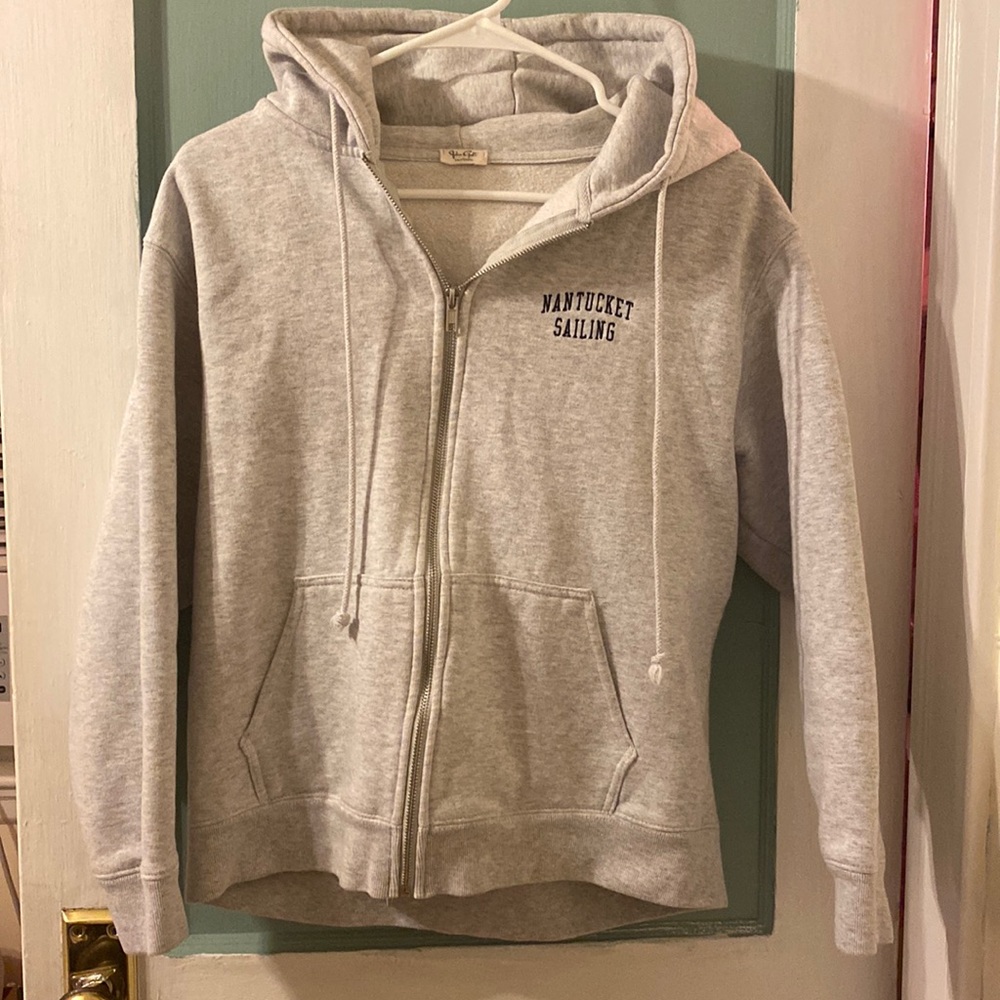 Brandy Melville John Galt Grey Zip Up Hoodie